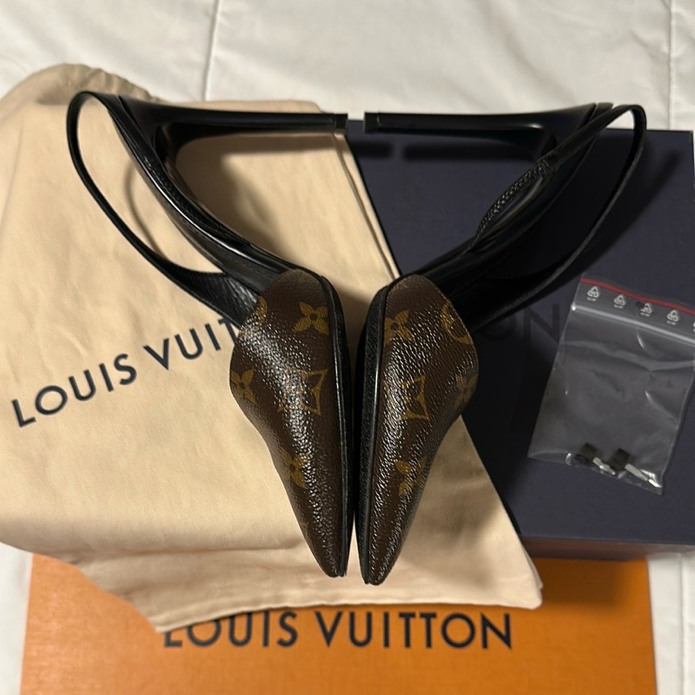 Louis Vuitton Cherie sling back pumps size 37 - Picture 4 of 11